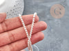 Perles rondes nacre blanche naturelle 3mm, création bijoux nacre coquillage, le fil de 41cm, x1 G9032