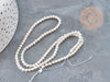 Perles rondes nacre blanche naturelle 3mm, création bijoux nacre coquillage, le fil de 41cm, x1 G9032