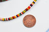 Perles rondes rondelles howlite multicolore, perles pierre,fabrication bijoux,perle heshi,howlite synthétique, fil de 160 perles, X1 G4500