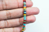 Perles rondes rondelles howlite multicolore, perles pierre,fabrication bijoux,perle heshi,howlite synthétique, fil de 160 perles, X1 G4500