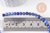 Perles sodalite marbrée ,sodalite bleue,pierre naturelle,perles pierre, bijou pierre,fil de 38 cm,4mm-(G0513)