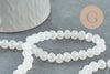 Perles toupies cristal blanc irisé 8x6mm, perles bijoux, cristal, verre facette, création bijoux,le fil de 49cm, x1 G3386