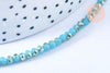 Perles toupies cristal bleu turquoise irisé 3.5x2.5mm, perles bijoux, perle cristal,Perle verre facette,création bijoux, fil 25.4cm G6759