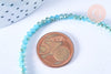 Perles toupies cristal bleu turquoise irisé 3.5x2.5mm, perles bijoux, perle cristal,Perle verre facette,création bijoux, fil 25.4cm G6759