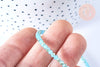 Perles toupies cristal bleu turquoise irisé 3.5x2.5mm, perles bijoux, perle cristal,Perle verre facette,création bijoux, fil 25.4cm G6759