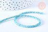 Perles toupies cristal bleu turquoise irisé 3.5x2.5mm, perles bijoux, perle cristal,Perle verre facette,création bijoux, fil 25.4cm G6759