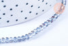 Perles toupies cristal gris transparent irisé violet 3.5x2.5mm, perles bijoux, perle cristal,Perle verre facette, fil 25.4cm G6756