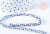 Perles toupies cristal gris transparent irisé violet 3.5x2.5mm, perles bijoux, perle cristal,Perle verre facette, fil 25.4cm G6756