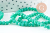 Perles toupies cristal vert 4-5mm, perles bijoux, Perle verre facette, création bijoux, fil de 37cm G6215