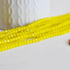 Perles toupies jaune, perles bijoux, perle cristal jaune, fourniture créative, jaune vif,Perle verre facette, fil de 150, 4mm G4072