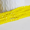 Perles toupies jaune, perles bijoux, perle cristal jaune, fourniture créative, jaune vif,Perle verre facette, fil de 150, 4mm G4072