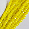 Perles toupies jaune, perles bijoux, perle cristal jaune, fourniture créative, jaune vif,Perle verre facette, fil de 150, 4mm G4072