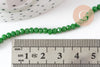 Perles toupies vert émeraude, perles bijoux, fourniture créative, Perle verre facette, création bijoux, fil de 36cm, 3mm G5376