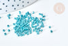 Perles tube bleu métallisé mat façon Delica miyuki, Perle rocaille japonaise mat, perlage tissage, Sachet 8g, x1 G7767