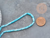 Perles tube nacre naturelle bleu 8x4mm, coquillage, le fil de 38cm x1, G9038