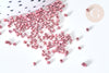 Perles tube verre Rose foncé métallisé mat façon Delica miyuki, Perle rocaille japonaise mat, perlage tissage, Sachet 8g, x1 G7770