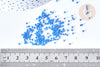 Perles tube verre bleu façon Delica miyuki, Perle rocaille japonaise, perlage tissage, Sachet 8g, x1 G7765