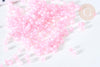 Perles tube verre rose transparent façon Delica miyuki, Perle rocaille japonaise, perlage tissage, Sachet 8g, x1 G7768