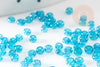 Petites perles rocaille turquoise transparent 2mm, fournitures bijoux, perle métallisée, création bijoux, x 10gr G6714