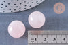 Pierre ronde quartz rose naturel non percée 17.5-18mm, x1 (G6657)