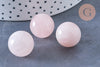 Pierre ronde quartz rose non percée 17.5-18mm, quartz rose naturelle, cabochon pierre,pierre naturelle 18mm, X1 G6657