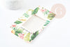 Pochette carton motif tropical, pochette cadeau papier,sachet cadeau,sachet mariage,scrapbooking,14.6x10.5cm, x1 G3168