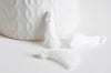 Pompon blanc coton,décoration pompon,accessoire coton, coton blanc,25-31mm, x5 G1790