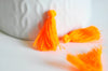 Pompon orange fil coton fluo 28mm,décoration pompon,accessoire coton, pompon boucles, x 5 G1588