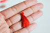 Pompon rouge coton,décoration pompon,accessoire coton, pompon boucles,coton rouge,25-31mm, x5 G2771