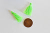 Pompon vert florescent coton,décoration pompon,accessoire coton, pompon boucles,coton vert,28mm, x5 G4812