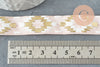 Ruban élastique motif Aztèque rose pêche or EFJF 16mm, bracelet EVJF,ruban mariage,scrapbooking, x1 Mètre G6471