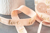 Ruban élastique or rose pêche LOVE EFJF, bracelet EVJF,ruban mariage,fourniture créative,scrapbooking,16mm,1 mètre-G1523