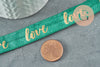 Ruban élastique vert or LOVE EFJF, bracelet EVJF,ruban mariage,fourniture créative,scrapbooking,16mm,1 mètre G3759