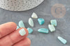 Sable amazonite bleue verte naturelle brute roulée 5~25mm /2~8mm, lithotherapie,jesmonite, X 20gr G0249