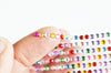 Strass plastique adhésifs colorés par feuille, cabochon plastique, strass à coller,customisation,3x2mm, lot de 780,G3392