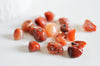 cornaline rouge orange naturelle brute roulée,pierre naturelle, litotherapie,Chips cornaline,création bijoux,20 grammes G0246