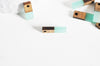 pendentif goutte bois résine rectangle bleu, bois naturel,perle bois, Perle géométrique,création bijoux bois,17mm,x5, G2618