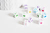 perle carré Lettre Alphabet plastique blanc lettre multicolore,perle lettre,création bracelet,6mm, les 10 grammes, X1 G3799