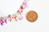 perles coquillage naturel rose, fourniture bijoux coquillages rose clair pour création bijoux,7-12mm, le fil de 90 perles G3853