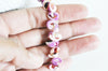 perles coquillage naturel rose, fourniture bijoux coquillages rose clair pour création bijoux,7-12mm, le fil de 90 perles G3853