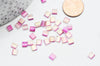 perles rocaille carré verre rectangle Rose Fuchsia or nacré, perle carré création bracelet, perle tila,4.5mm,2 trous, Les 50 G4451