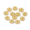 rondelles fleurs laiton doré, perles dorées, création bijoux, perles intercalaires, 4.5mm, x50 G5600